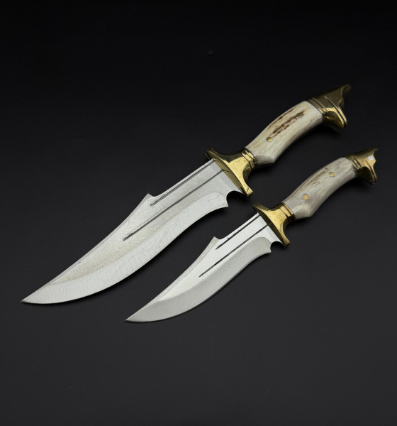 pirinç balçak kurt başlı orijinal geyik boynuzu kabze 41 16 Çelik komando bıçağı 