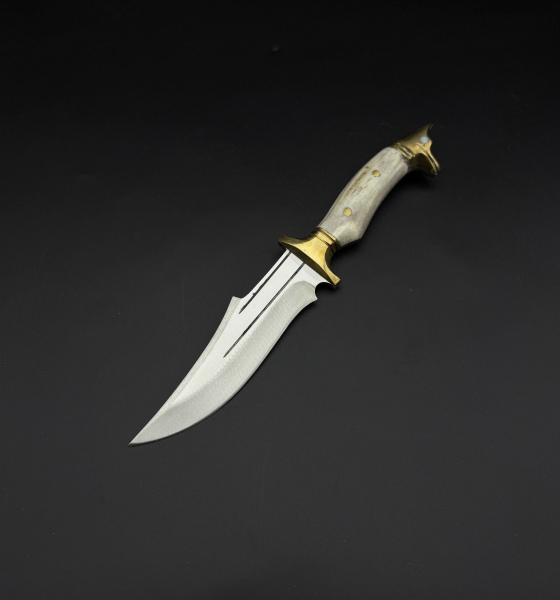 kurt başlı pirinç balçak orijinal geyik boynuzu kabze 41 16 Çelik küçük boy komando bıçağı